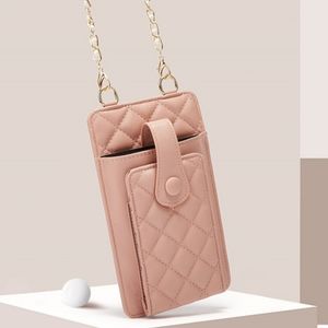 ⭐Quilted Detail Faux Pearl Chain Crossbody Phone/Card Case